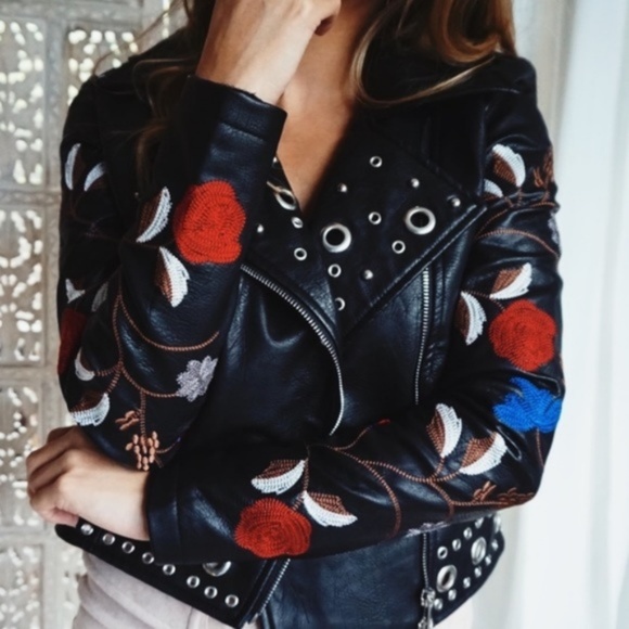 *SOLD* Romeo & Juliet Embroidered Moto Jacket M - Picture 8 of 8